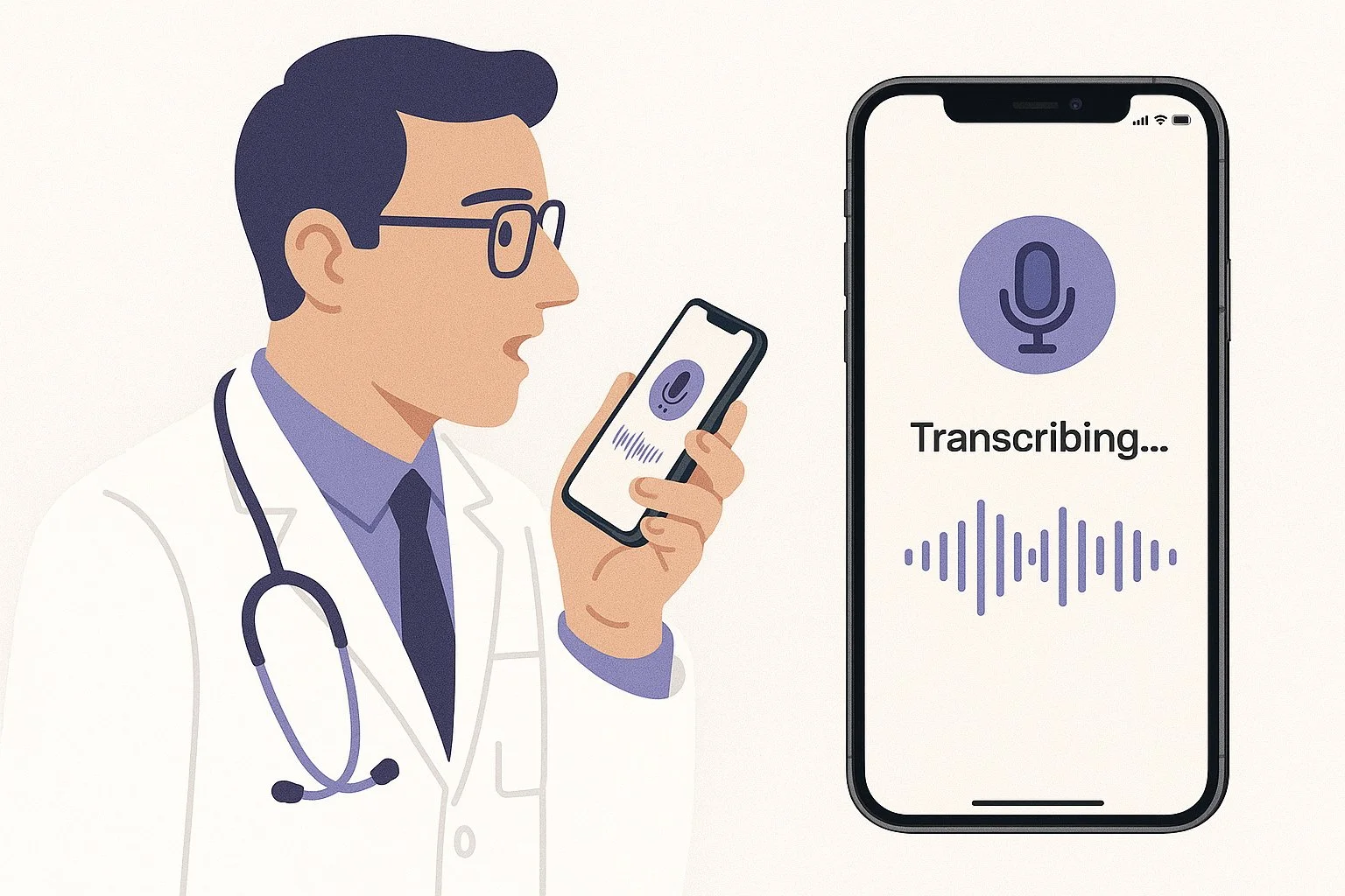 AI voice transcription interface